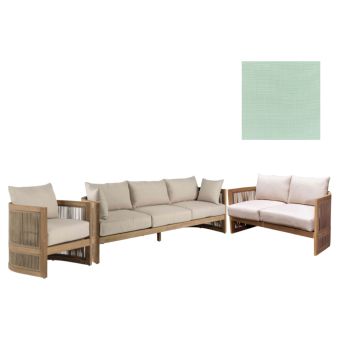 Panama Jack Outdoor Cabo Sofa Set with Cushions in Sunbrella Canvas Spa Fabric
