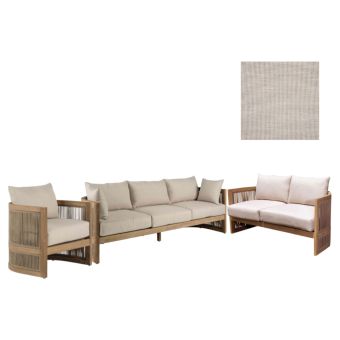 Panama Jack Outdoor Cabo Sofa Set with Cushions in Sunbrella Cast Silver Fabric