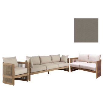 Panama Jack Outdoor Cabo Sofa Set with Cushions in Sunbrella Spectrum Graphite Fabric