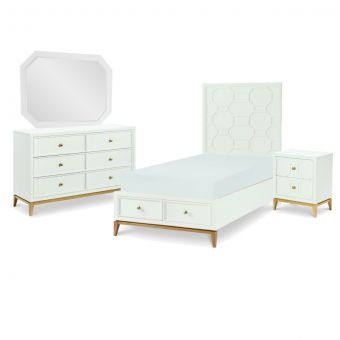 Rachael Ray Home Chelsea Panel Bedroom Set with Storage Footboard #7810-3101