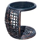 Skyline Design Dynasty Auxilary Table With Black Glass