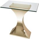 Nuevo Furniture Praetorian 94" Glass Dining Table in Gold